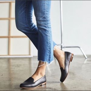 Nisolo Flat Smoking Shoe, black, 8.5